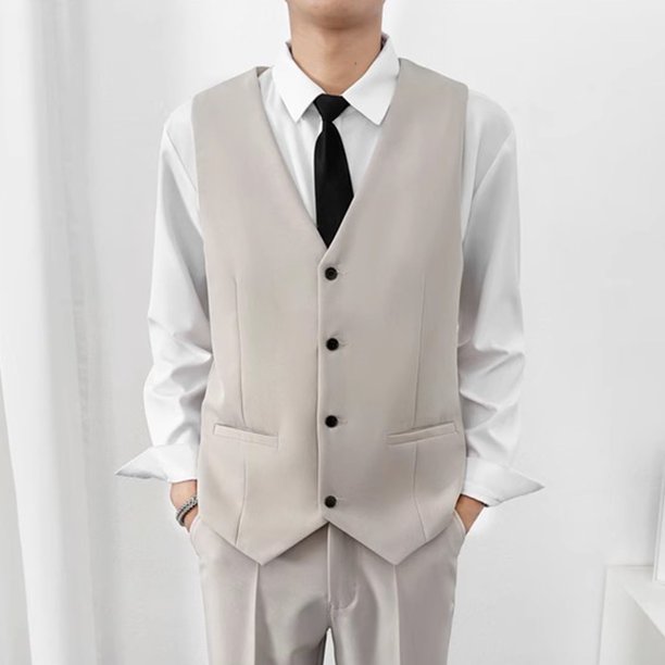 pstuiky Camiseta sin mangas para hombre, Traje de bolsillo de color liso con solapa y sin mangas para hombre Camisas para hombres xxxl