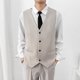 thumbnail image 1 of pstuiky Camiseta sin mangas para hombre, Traje de bolsillo de color liso con solapa y sin mangas para hombre Camisas para hombres xxxl, 1 of 7
