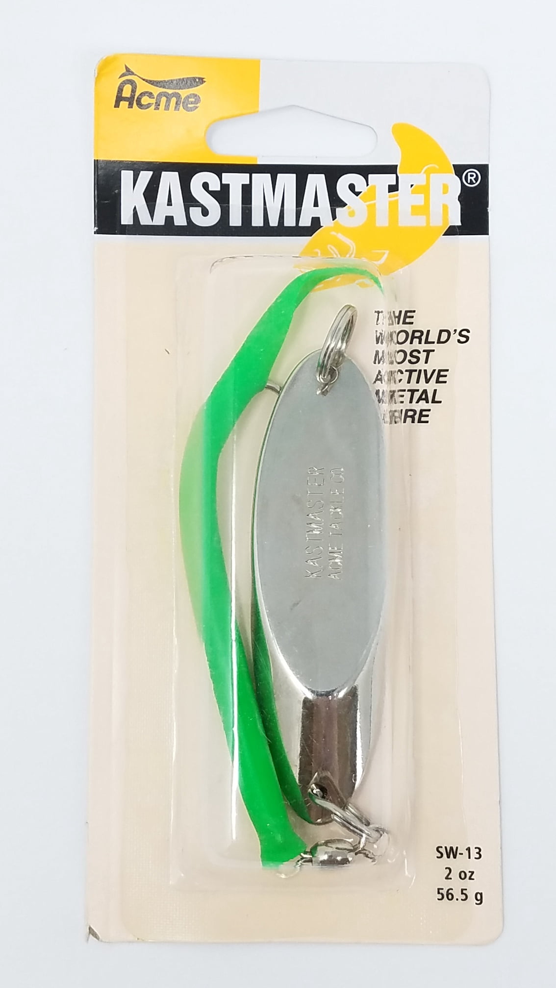 Acme Tackle Kastmaster Tube Fishing Lure Spoon Chr/Fluor Green 2 oz.