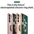 thumbnail image 5 of Allytech Shockproof Plating Phone Case for Samsung Galaxy S21,Luxury Electroplated Silicone Stylish 3D Astronaut Ring Kickstand Protective Cover,Purple, 5 of 9