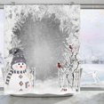 thumbnail image 2 of Jbralid Winter Christmas Shower Curtain, Grey Cute Snowman Cardinals Standing on Snowy Branch Trees Winter Scene Bathroom Curtain for Bathtub Decor Waterproof Washable Fabric with 12 Hooks, 2 of 6