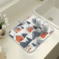 thumbnail image 4 of Yayeee Dish Drying Mat for Kitchen Counter 18" x 24" Microfiber Super Absorbent Coffee Decorative Pad, Blue Snow Houses, 4 of 8