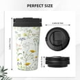 thumbnail image 3 of Fotbe flower and leaf Printed Insulated Travel Coffee Mug Spill Proof Leak Proof Stainless Steel Coffee Tumbler Reusable Coffee Cups with Lids Thermos, 3 of 8