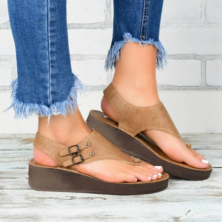 

Summer Fashion Casual Hollow Split-toe Women s Herringbone Wedge Sandals