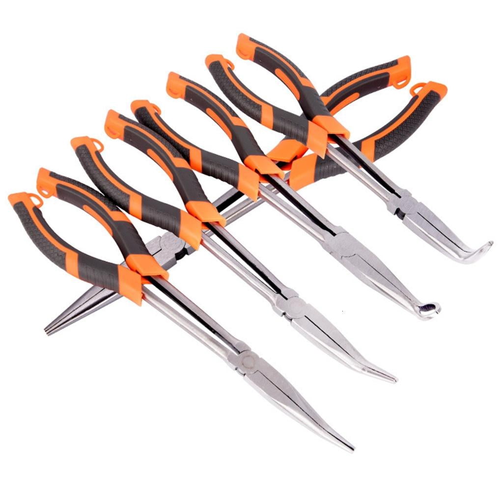 Automotive Set with Long Nose Needle Nose and Round Pliers Long Locking Plier Ergonomic