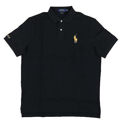 New Polo Ralph Lauren Mens Black Classic Fit Big Pony Polo Shirt Sz 2XL XXL  3769-6 