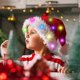 thumbnail image 2 of LED Hat funny hat Plush Santa Hat Light Up Funny Hats for Kids Adults Built-in Lights Red Santa Claus Hat Classic Cosplay Hat, Hat for Adults, Kids, 2 of 4