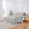 thumbnail image 3 of 4 Piece Microfiber Sheet Set – Soft Cooling Bed Sheets with Crochet Lace – Deep Pocket, Wrinkle Free, Breathable, Hotel Luxury Bedding, Light Gray, Queen, 3 of 7
