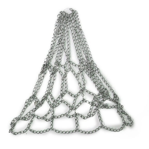 Splihome Metal Basketball Net Chain Netting Sports Rims Basket Frame Double Color Net Silver