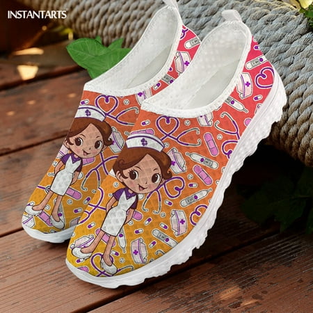 

Cartoon Nursing Shoes Women Hospital Worker Walking Shoes Cute Nurse Pattern Air Mesh Shoes Breathable Zapatos