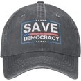 thumbnail image 1 of Save Democracy Hats Anti Idiot Resist-47 Hat Denim Cap, 1 of 7