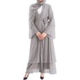 thumbnail image 2 of Abayas Robe Musulmane pour Femmes à Manches Longues Abaya Islamique Aïd Dubaï Caftan Robes Moyen-Orient Robe de Prière Robe en Mousseline, 2 of 7