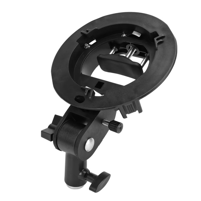 S Type Bracket for Bowens Mount Holder, Black Lightweight Portable S Type Bracket Holder for Flash