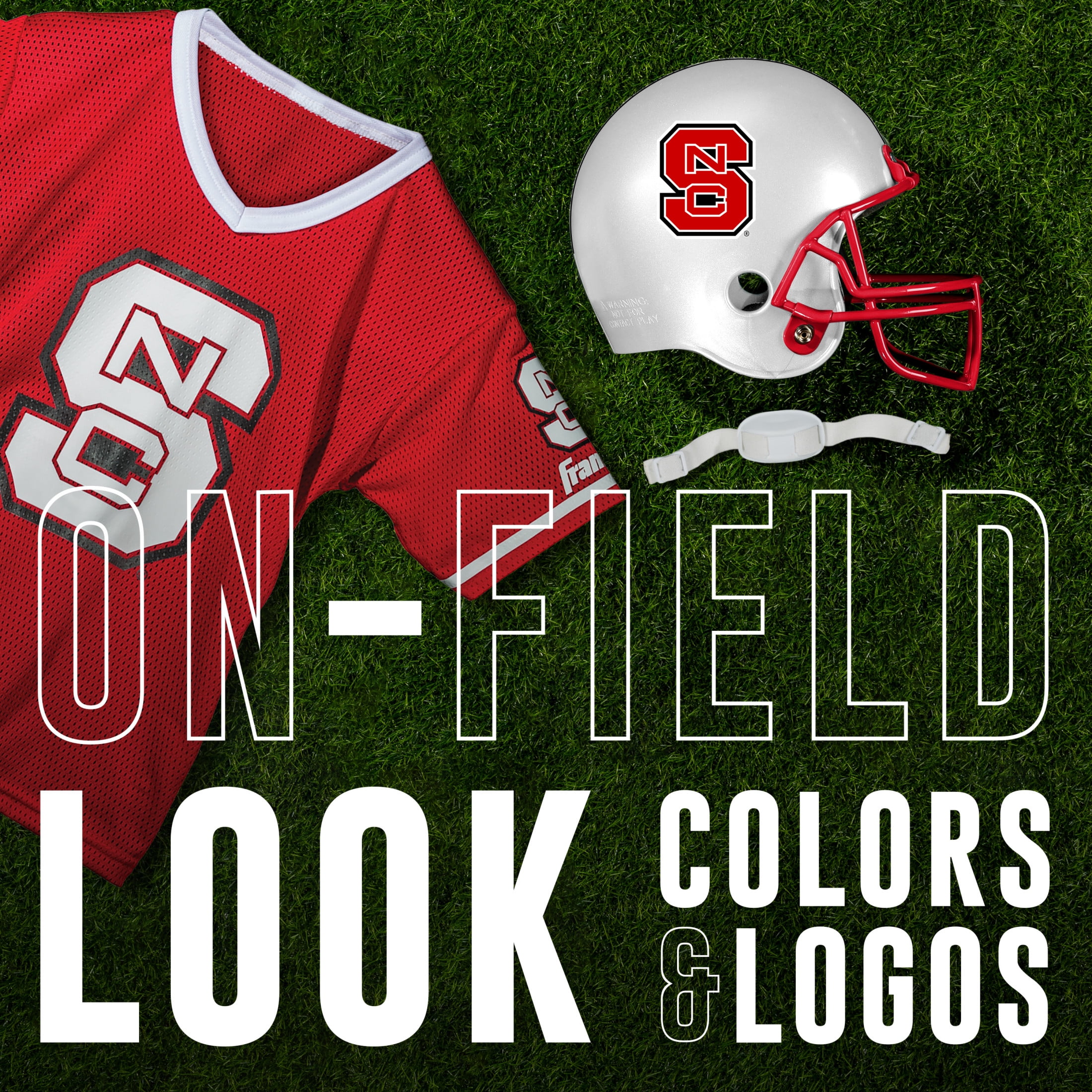 Franklin Sports NC State St. Wolfpack Kids College Football Uniform Set - NCAA Youth Football Helmet + Jersey Costume Set - Helmet, Jersey + Chin Strap Included - Youth Medium