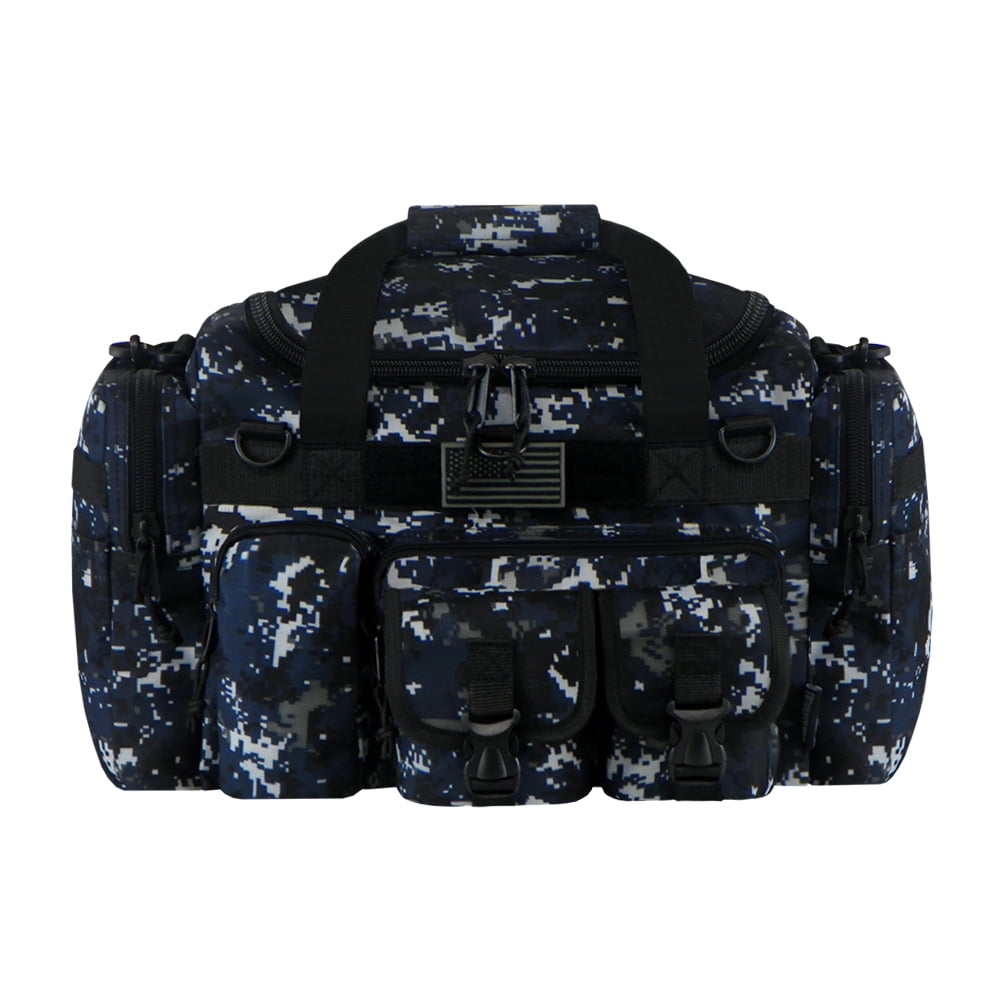 blue camo duffle bag