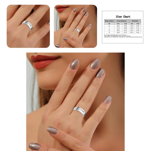 Couple Ring I Love You Lettering Decorative Casual Polishing All Match Jewelry Gift Stainless Steel Man Woman Hand in Hand Finger Ring Wedding Band for Valentines Day