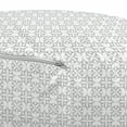 thumbnail image 3 of Retro Pouf Cover with Zipper, Minimalist Pattern of Neutral Toned Ornament with Nostalgic Royal Inspirations, Soft Decorative Fabric Unstuffed Case, 30" W X 17.3" L, Pale Grey White, by Ambesonne, 3 of 5