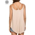 thumbnail image 6 of Luxtrada Women's Pleated Flowy Spaghetti Strap V-Neck Casual Sexy Summer Tank Top, 6 of 7