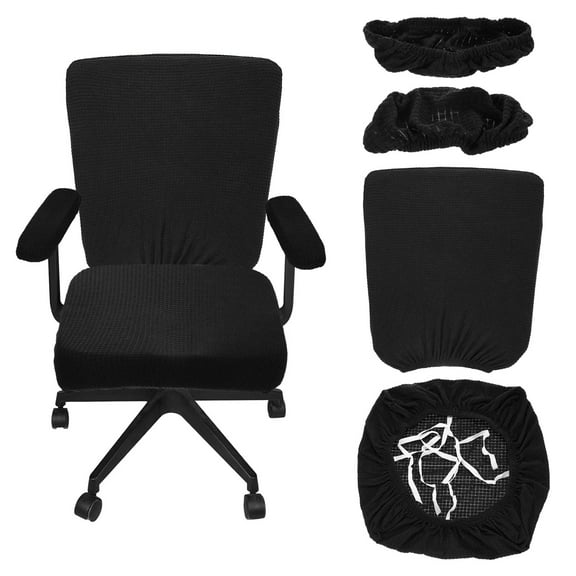 Office Chair Covers, 38-55cm Stretchable Computer Chair Slipcover, Black