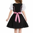 thumbnail image 4 of YOUYEDIAN Oktoberfest Outfit for Kids Girls Short Sleece Bavarian Dirndl Dresses Party Festival Outfit Pink 7-8 Years, 4 of 7