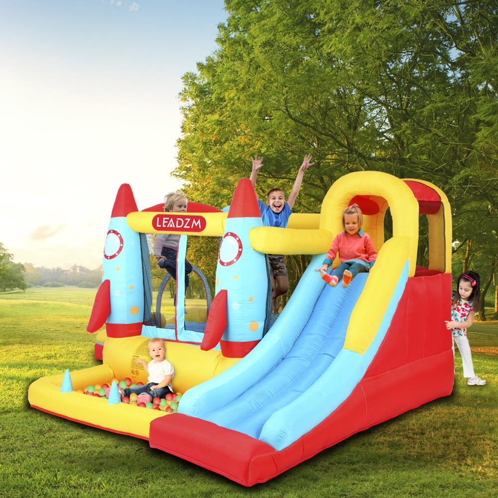 Zimtown Kids Inflatable Bounce House Rocket Safety Slide Jumper Castle