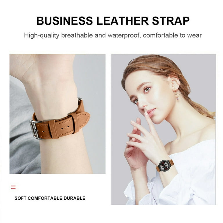 Leather Bands Compatible with Amazfit T-Rex Band, Genuine