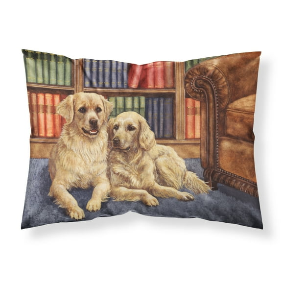 Golden Retrievers in the Library Fabric Standard Pillowcase