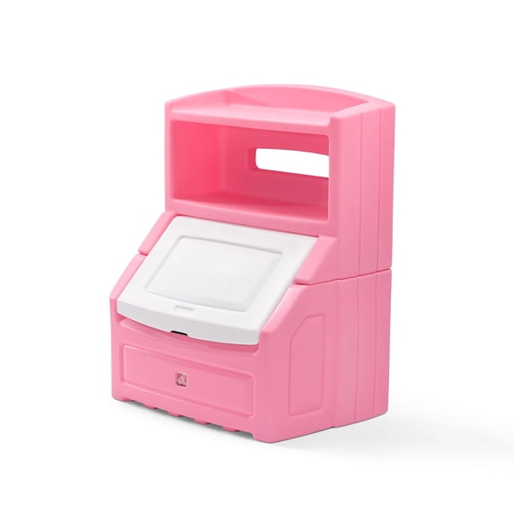 Étape 2 Boîte à jouets 2-en-1 et couvercle artistique, bac de rangement pour jouets et organisateur pour enfants, chevalet et coffre en un seul, en plastique durable, pour tout-petits de 2 ans et plus