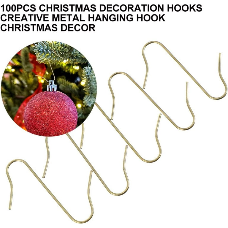 Metal Ornament Hooks 100pcs Christmas Ornaments Hooks Decorative Multifunctional  Metal Hanging for Christmas Tree Decoration Metal Hangers Heavy Duty 