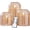 Gold, variant on XIMEI Clear Glass Flameless Candles with Remote, Battery Operated Flickering LED Pillar Candles, Real Wax Wick, 桅3" x H4"/5"/6", Gold