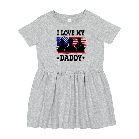 Inktastic Military Dad I Love My Daddy Girls Toddler Dress