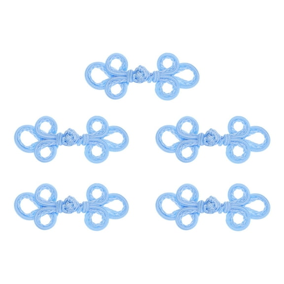 Uxcell 5 Pairs Chinese Knots Frog Buttons  Blue Sewing Buttons Fasteners