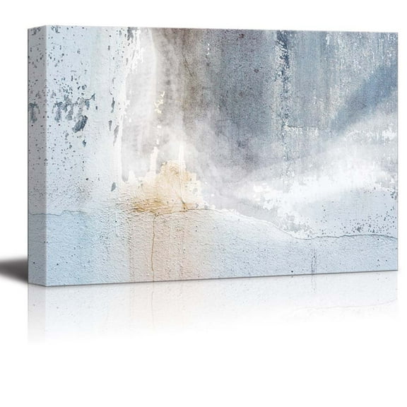 Abstract Canvas Art - Rusty White Iron Slate Composition - Giclee Print Modern Wall Art | Stretched Gallery Wrap Ready to Hang Home Decoration - 12x18 inches