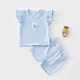 thumbnail image 3 of enyan Girl Toddler Baby Summer Clothes 3 6 12 18 Months 2T 3T 4T 5T Girls Outfits Cute Dinosaur Tank Tops+Shorts Outfits Lightweight Elastic Cotton Short Sets(Blue,0-6 Months), 3 of 7