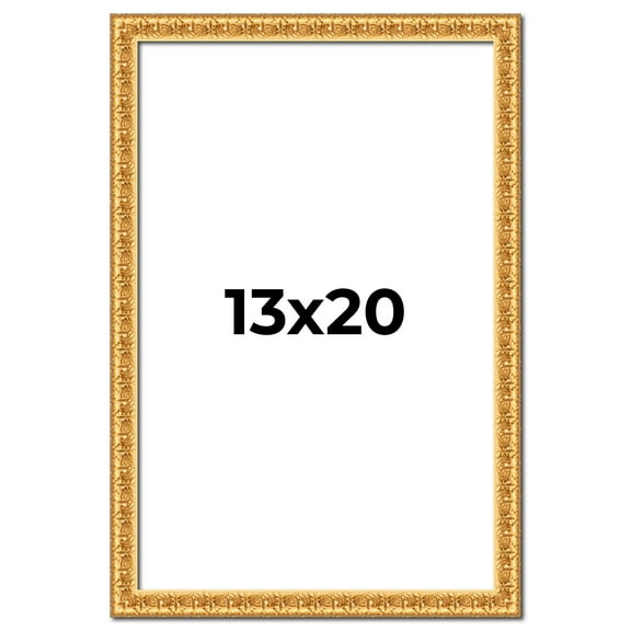 13x20 Frame Gold Real Wood Picture Frame Width 1 inches | Interior Frame Depth 0.5 inches | Edwina