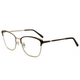 thumbnail image 2 of In Style Eyes Premium Blue Light Reading Glasses. Gold Frame Cat Eye Glasses, Brown 3.0x, 2 of 6