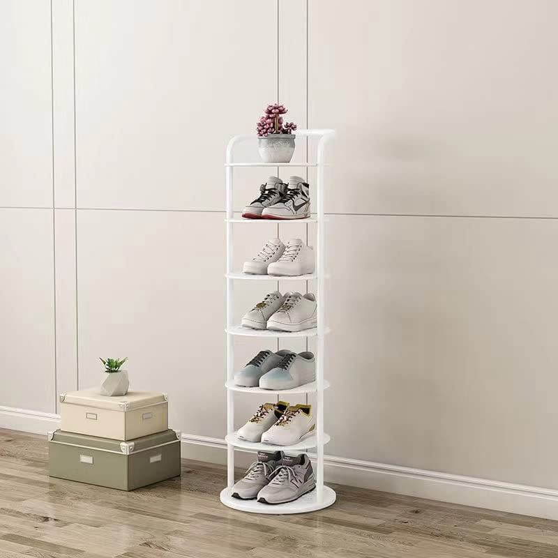 Shoe Storage Organizer Shoe Rack Multi-Layer Vertical Shoe Rack Save Space Iron Stand Storage Shelf for Living Room Doorway Furniture Products Shoe Rack for Door (5 Layer White China)