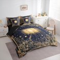 thumbnail image 3 of Manfei Gold Sun 7pcs Bedding Comforter Set,Retro Rustic Flower Queen Bedding Sets,Boho bohemian Exotic Queen Sheet Sets For Teens,Super Cozy Room Decor Reversible, 3 of 8