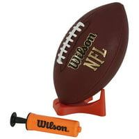 Wilson NFL Composite Leather Junior Football with Pump and Tee