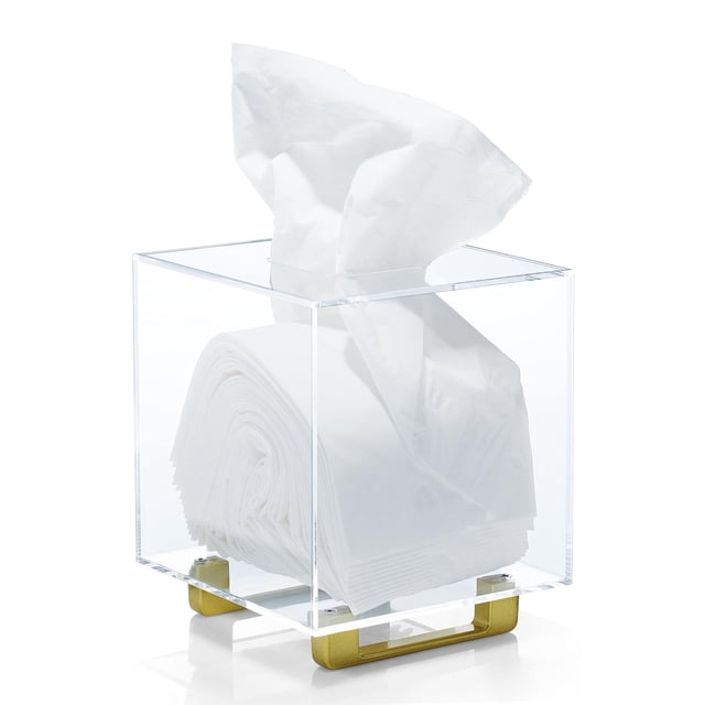 Soporte para pañuelos YoBa, acrílico transparente y grueso con patas de aluminio