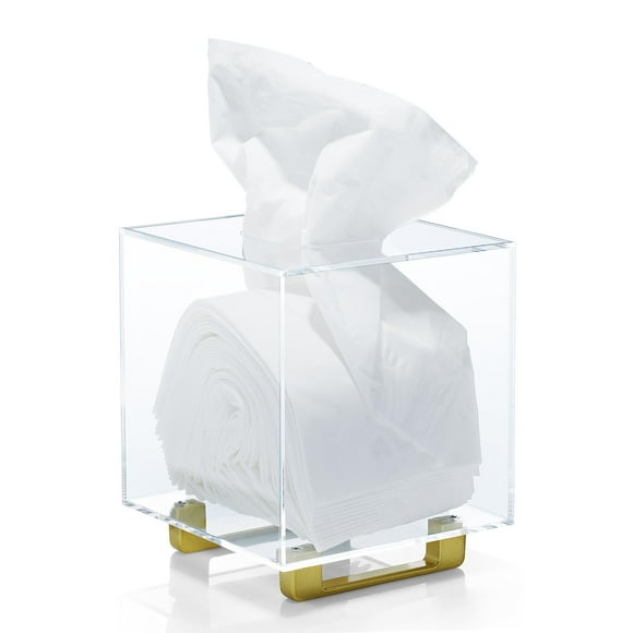 Soporte para pañuelos YoBa, acrílico transparente y grueso con patas de aluminio