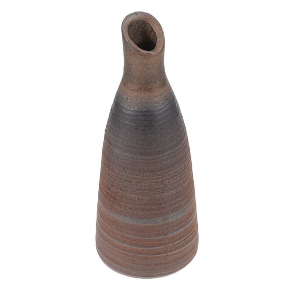 Minkissy Vintage Vase Container Crude Pottery Dark Brown 1 Piece