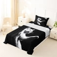 thumbnail image 5 of Homewish Minimalist Cat Animal Twin Sheets,Football Games Bedding,Black White,3pcs,1 Fitted Sheet and 1 Pillowcase, 5 of 6