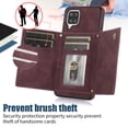 thumbnail image 3 of Nalacover Wallet Crossbody for Samsung Galaxy A12 5G Phone Case with Lanyard Strap Credit Card Holder, PU Leather Protective Handbag Purse Kickstand Bling Diamond Cover Women Girl, Wine Red, 3 of 10