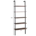 thumbnail image 6 of KAAYEE 71in Wall-Mounted Bookshelf,5-Tier Wood Ladder Shelf,Rustic Open Storage Rack for Home Office, 6 of 6