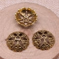 thumbnail image 2 of HOOUN Multicolor 80 Pcs Tibetan Silver Bead Caps 19X19X6Mm Diy Jewelry Making C14803-Antique Gold Plated, 2 of 3
