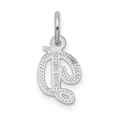 thumbnail image 4 of Auriga 14k White Gold Casted Letter D Initial Charm Pendant for Women(L- 12.36 mm, W- 7.77 mm), 4 of 6