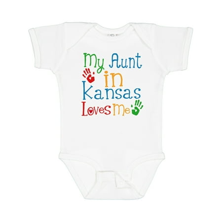 

Inktastic My Aunt in Kansas Loves Me Gift Baby Boy or Baby Girl Bodysuit