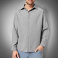 thumbnail image 2 of GuangCheng George Mens Button Up Shirts Long Sleeve Casual Breathable Linen Blend Blouses,Gray,L, 2 of 9