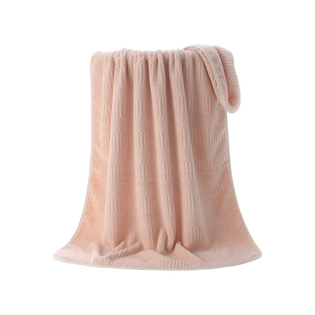 Extra Thick Velvet Bath Towel 55 X 27 Inches Super Absorbent Quick Dry Large Bath Sheet For Adults Pink Beach Pool Gym Spa Soft 100% Polyester Double Sided Fleece Velvet Bath Towel Pink